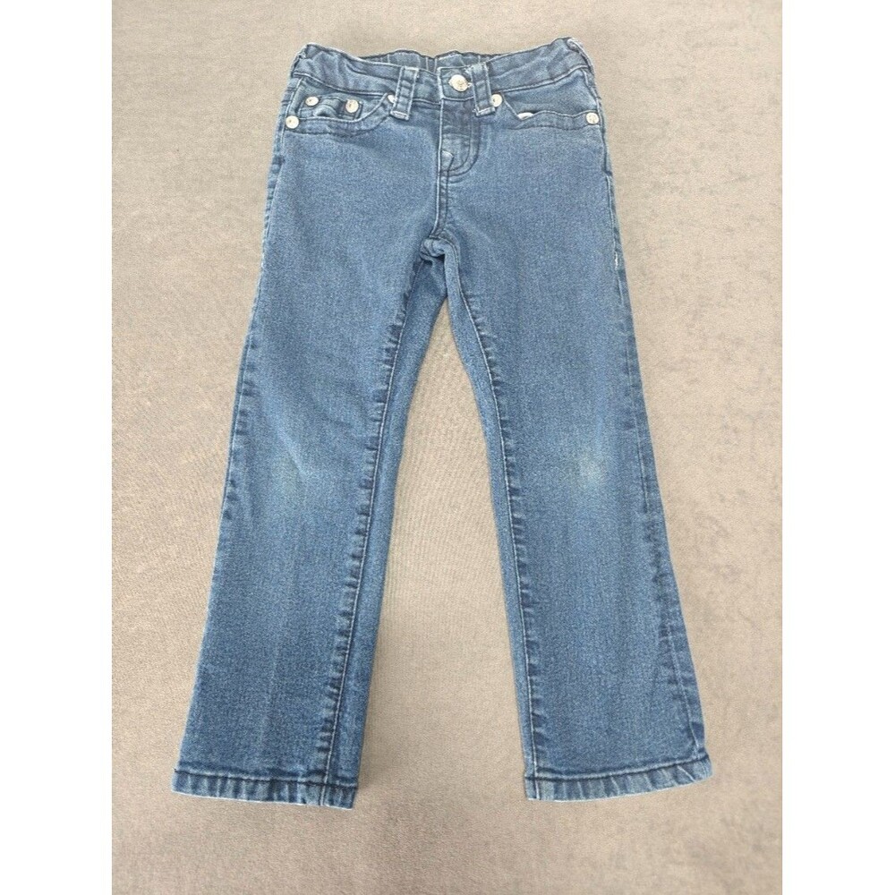 True Religion Geno Relaxed Slim Jeans Boys Size 5 Blue Denim Horseshoe Kids